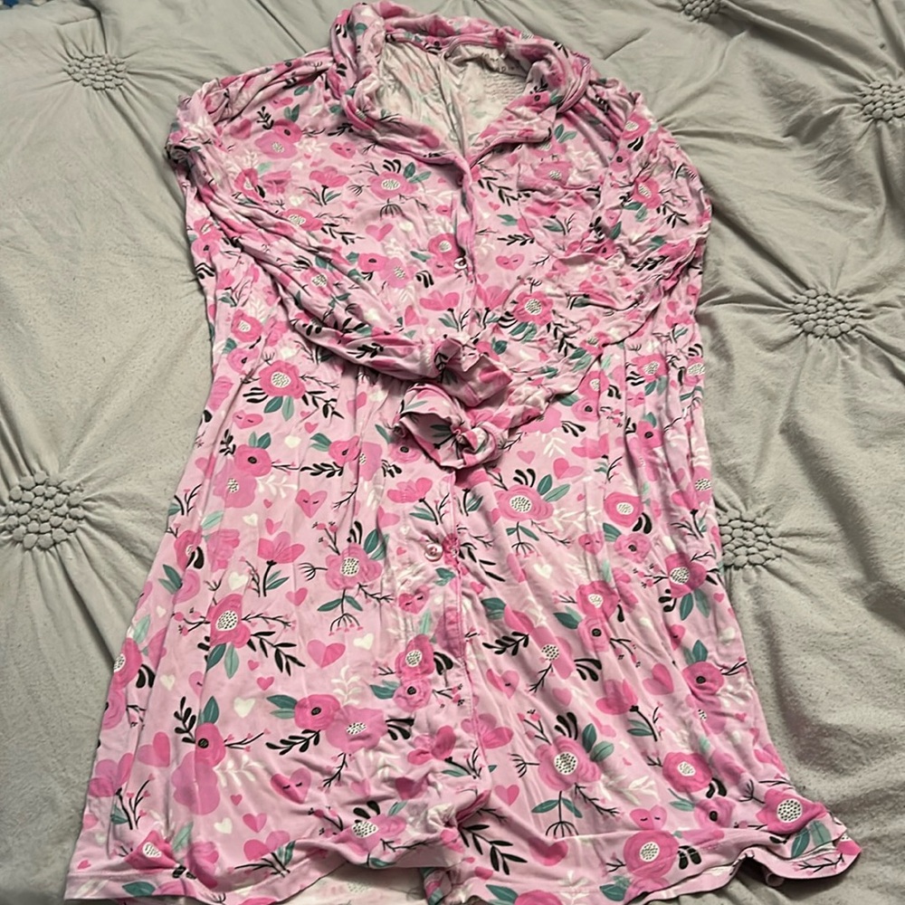 Little Sleepies Pink Floral Pajama gown